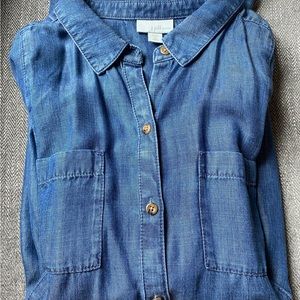 J.Jill long sleeve denim button-up tunic